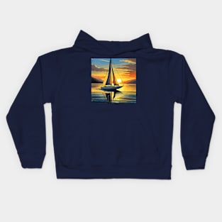 River with sunset Kids Hoodie